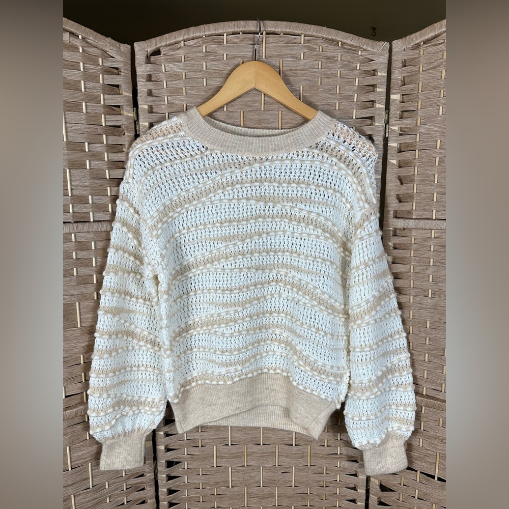 Anthropologie Open-Stitch Women’s Ballon Sleeve Sweater - Size XS - Picture 3 of 10